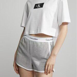 Calvin Klein Womens Slit Home Sports Shorts Gray